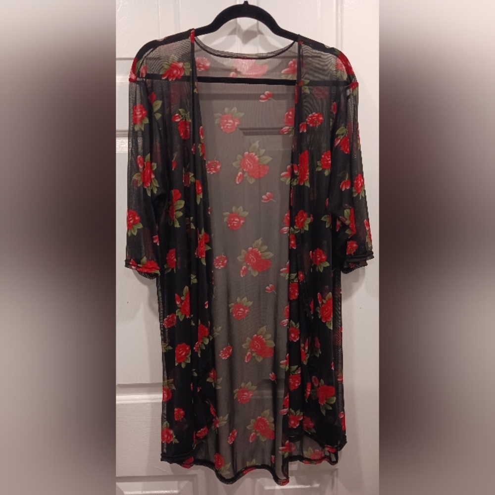 Southern Charm Sheer Duster Red Roses